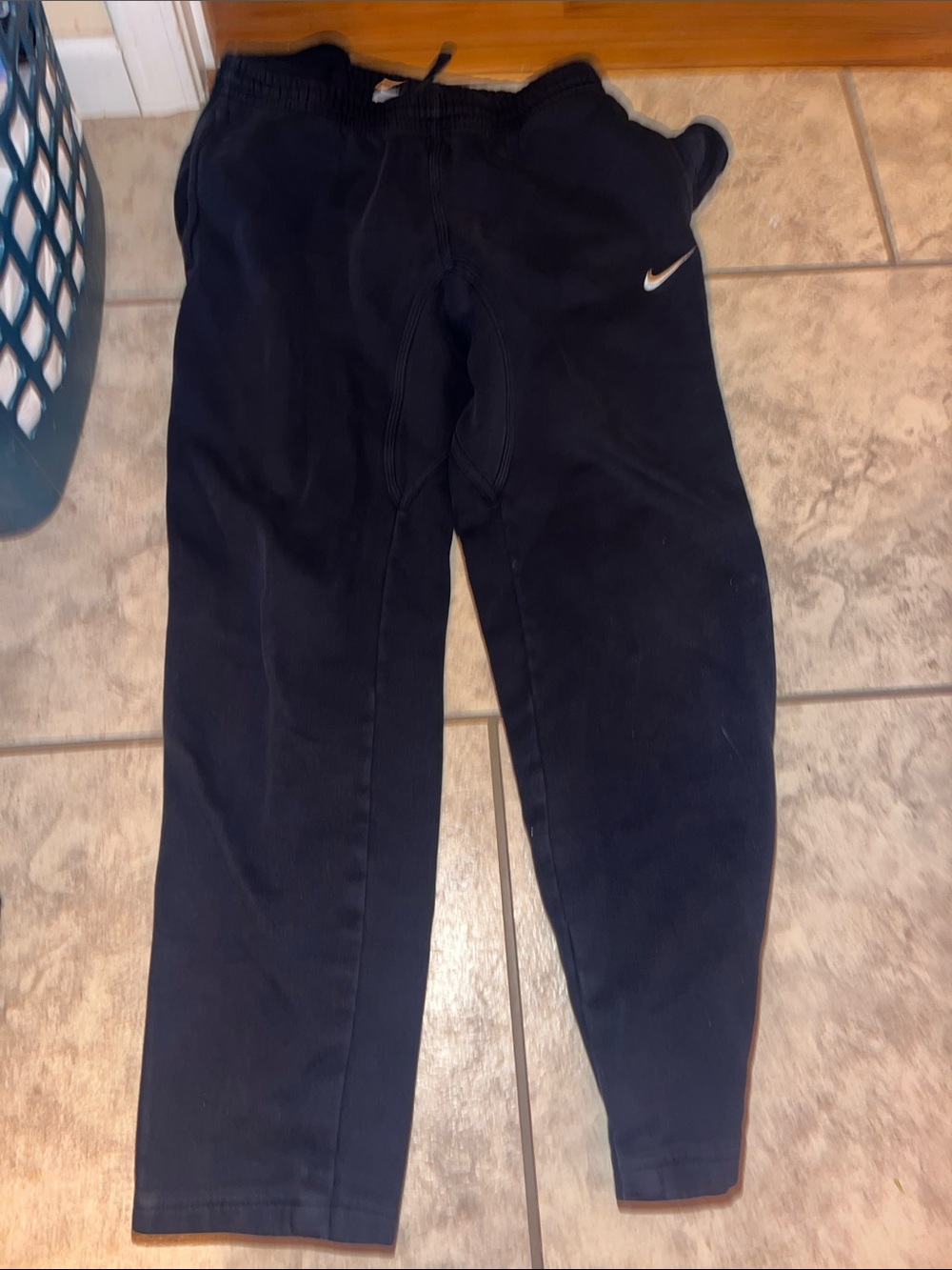 Nike Black Jogger Sweatpants with White Swoosh